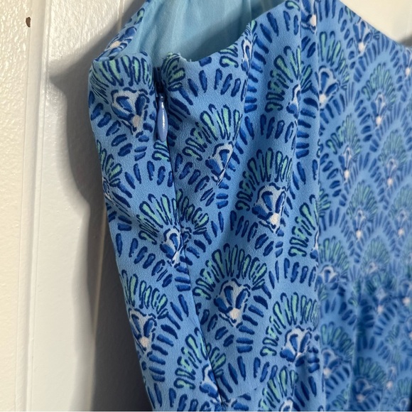 VINEYARD VINES Blue Tile Printed Tiered Mini Dress Braided Strap Ocean Breeze 6 - Picture 8 of 8